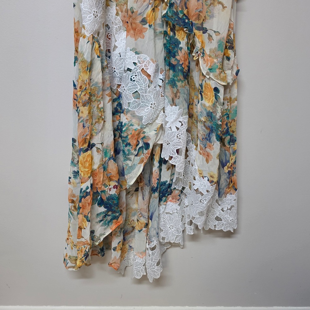 Anthropologie Ruffled Lace High-Low Floral Dress Ivory Comb 16W Plus NWT Boho - Picture 12 of 13